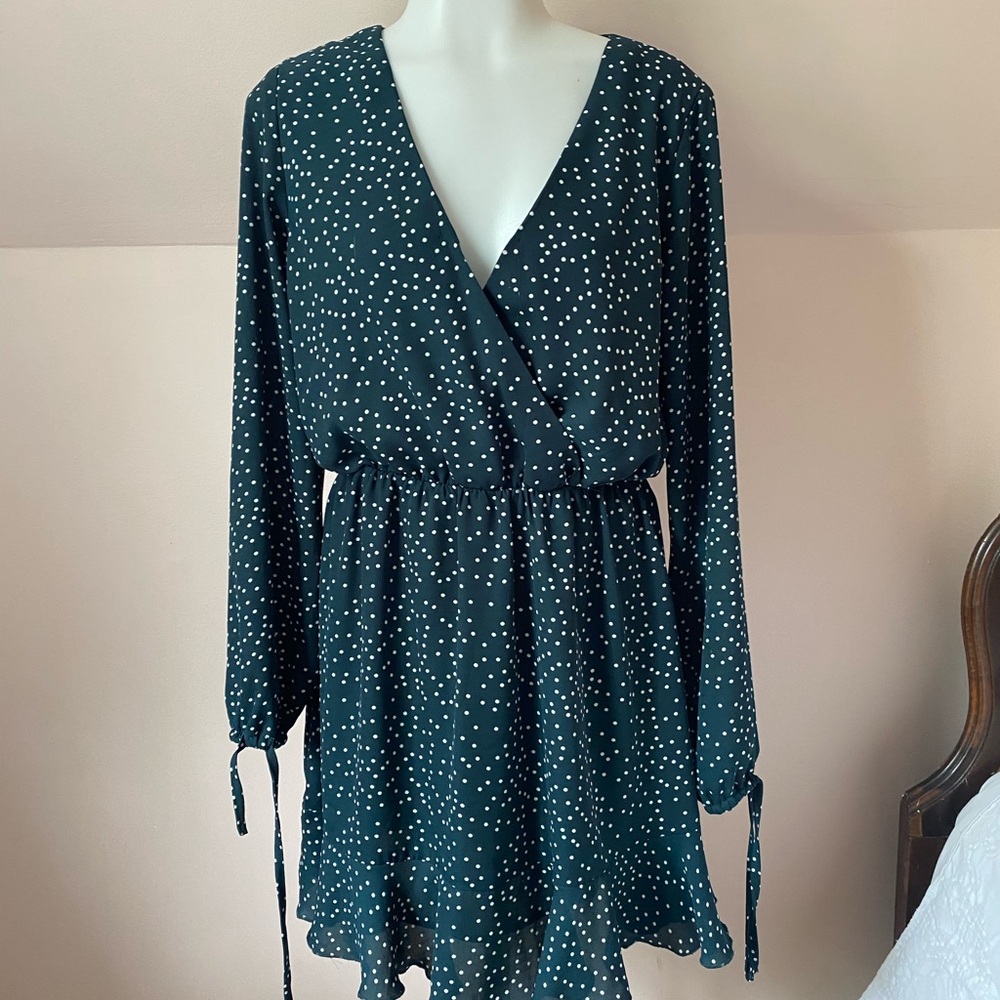 Elegant Black Polka Dot Mini Dress